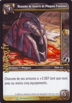 Heaume de guerre de plaques funestes
